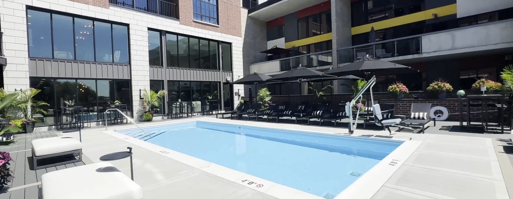 pool in a courtyard