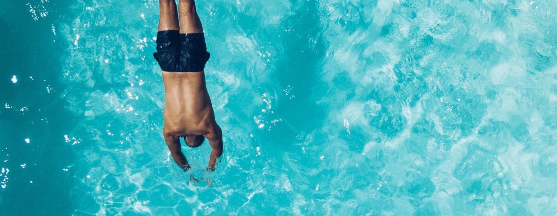 a man swimming in the water